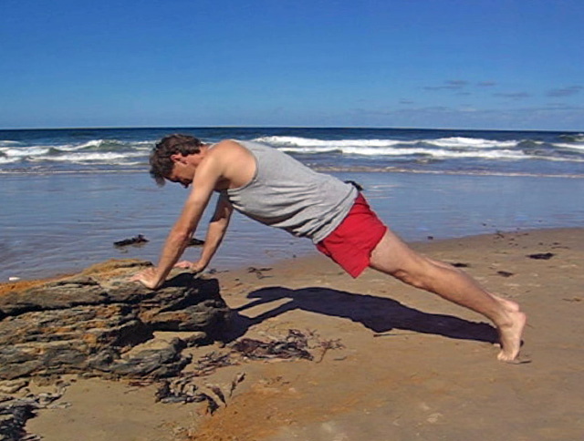 push-up at the beach